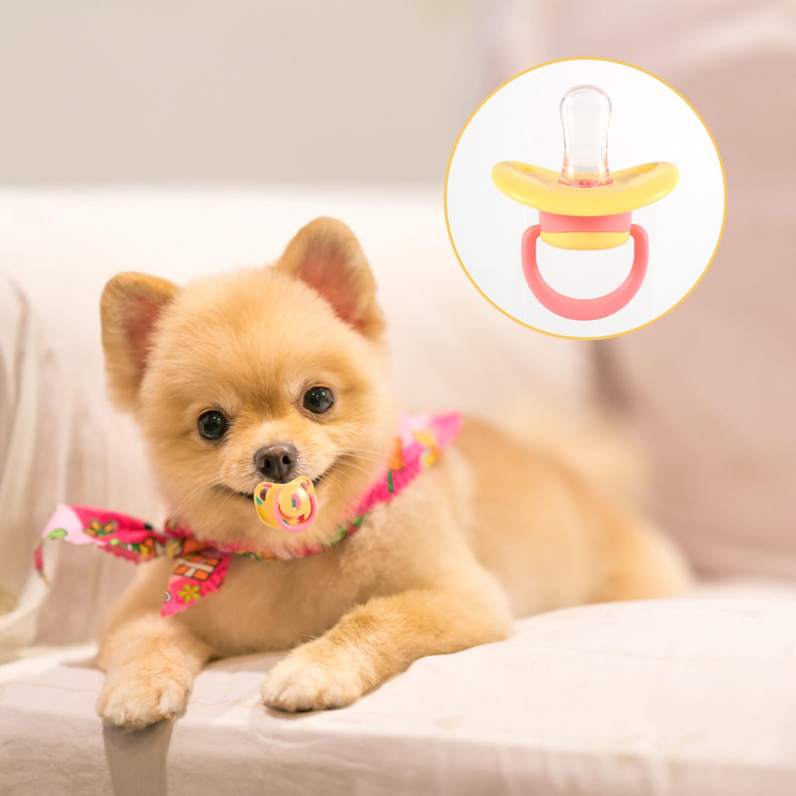 PEUTIER dog pacifier bright colors design attracts pets during playtime.