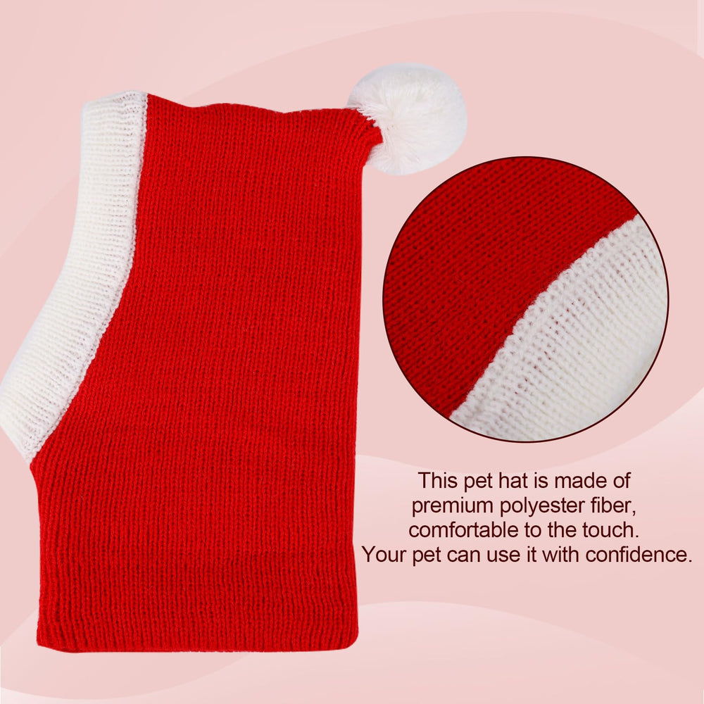 PEUTIER Santa dog-cat hat on-pet highlights cute design and secure fit for winter outings.