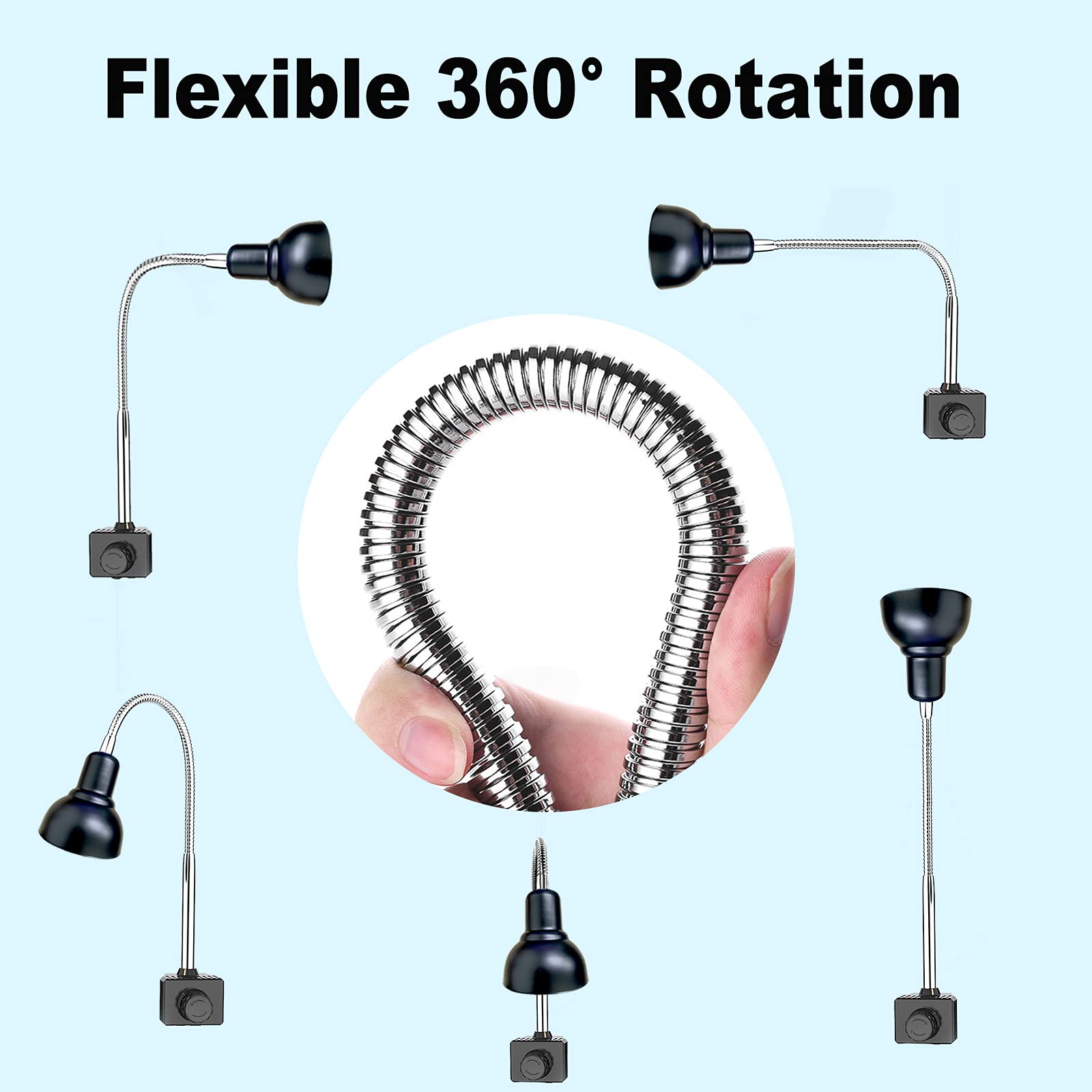 Pewin-Go reptile heat lamp uses E27 base for easy upgrades