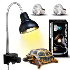 Pewin-Go reptile heat lamp two bulbs setup for basking warmth