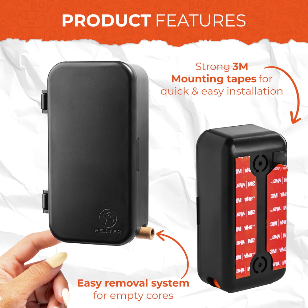 Pexter Dog Poop Bag Dispenser in backyard setup for convenient outdoor cleanup.