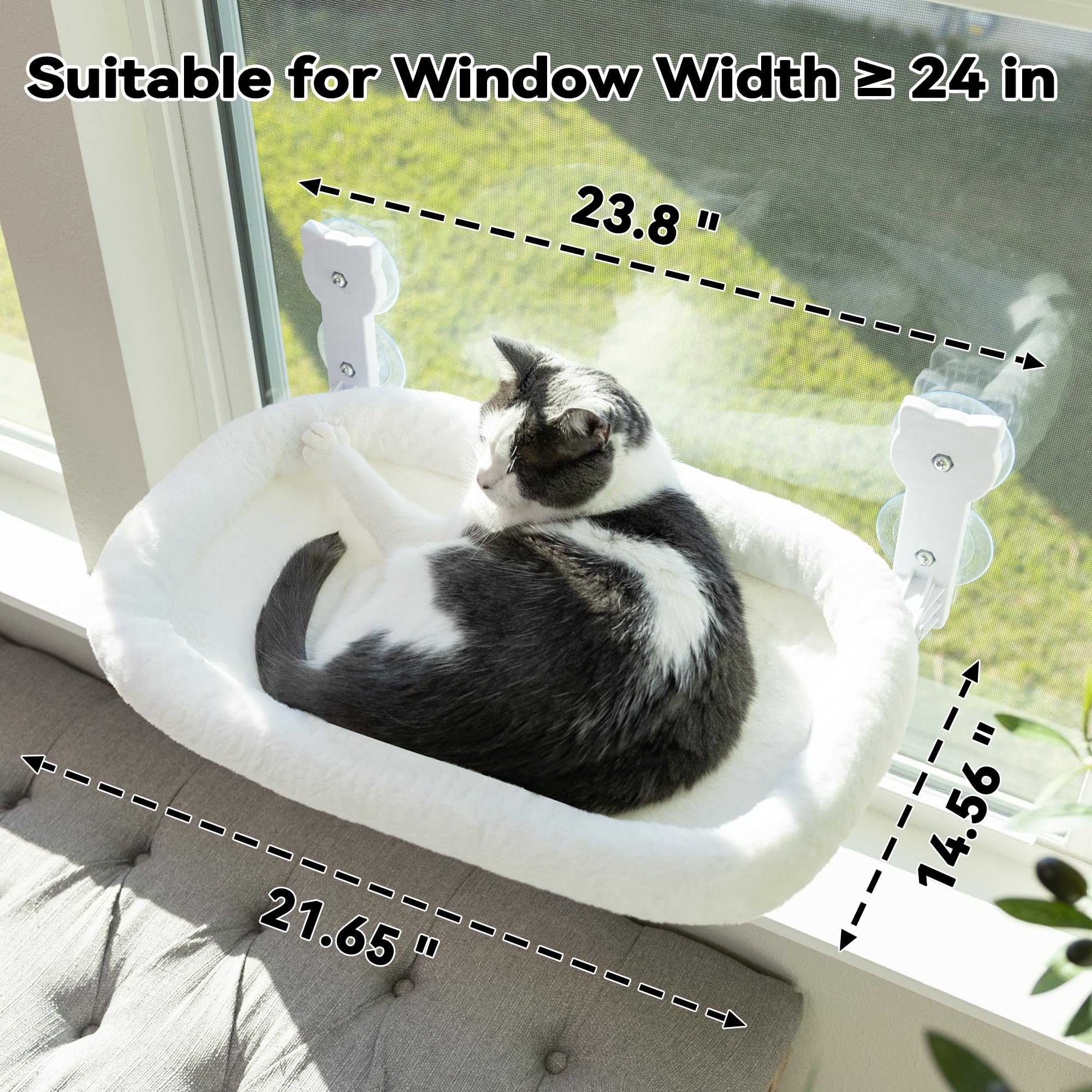 Peyela cat window hammock soft cushion highlights cozy warmth and plush comfort.