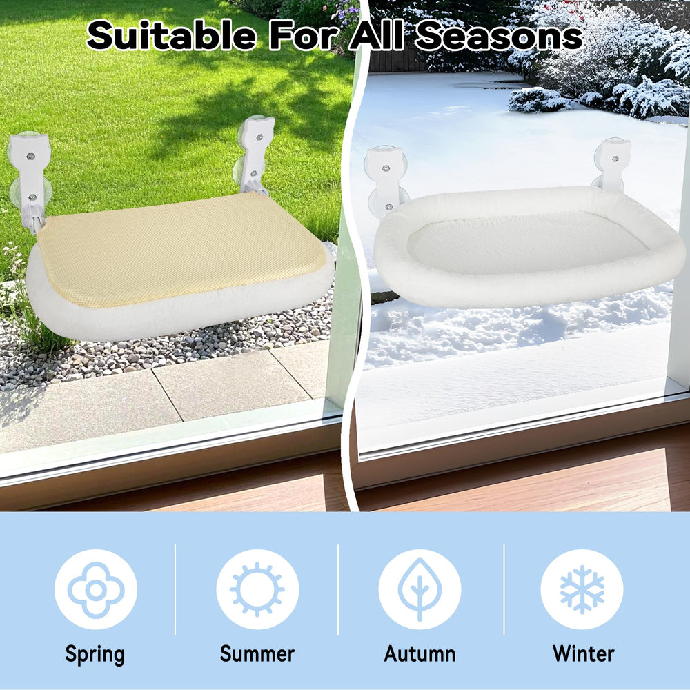 Peyela cat window perch suction cups emphasize strong stability on glass.