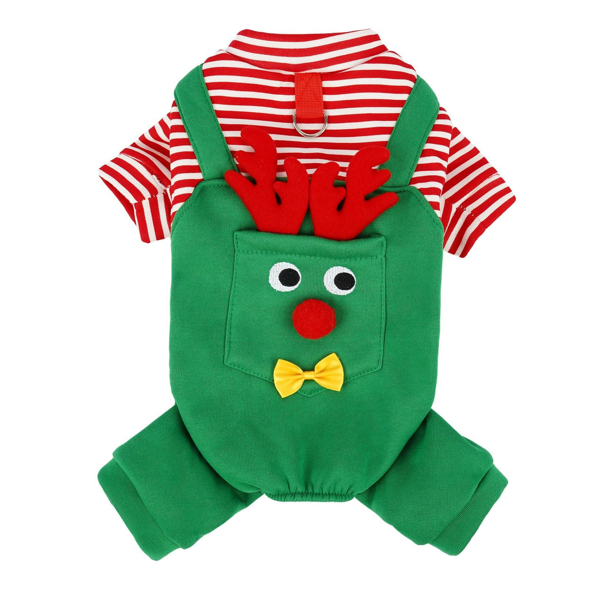Pezluxe dog Christmas costume with antlers back for festive photos