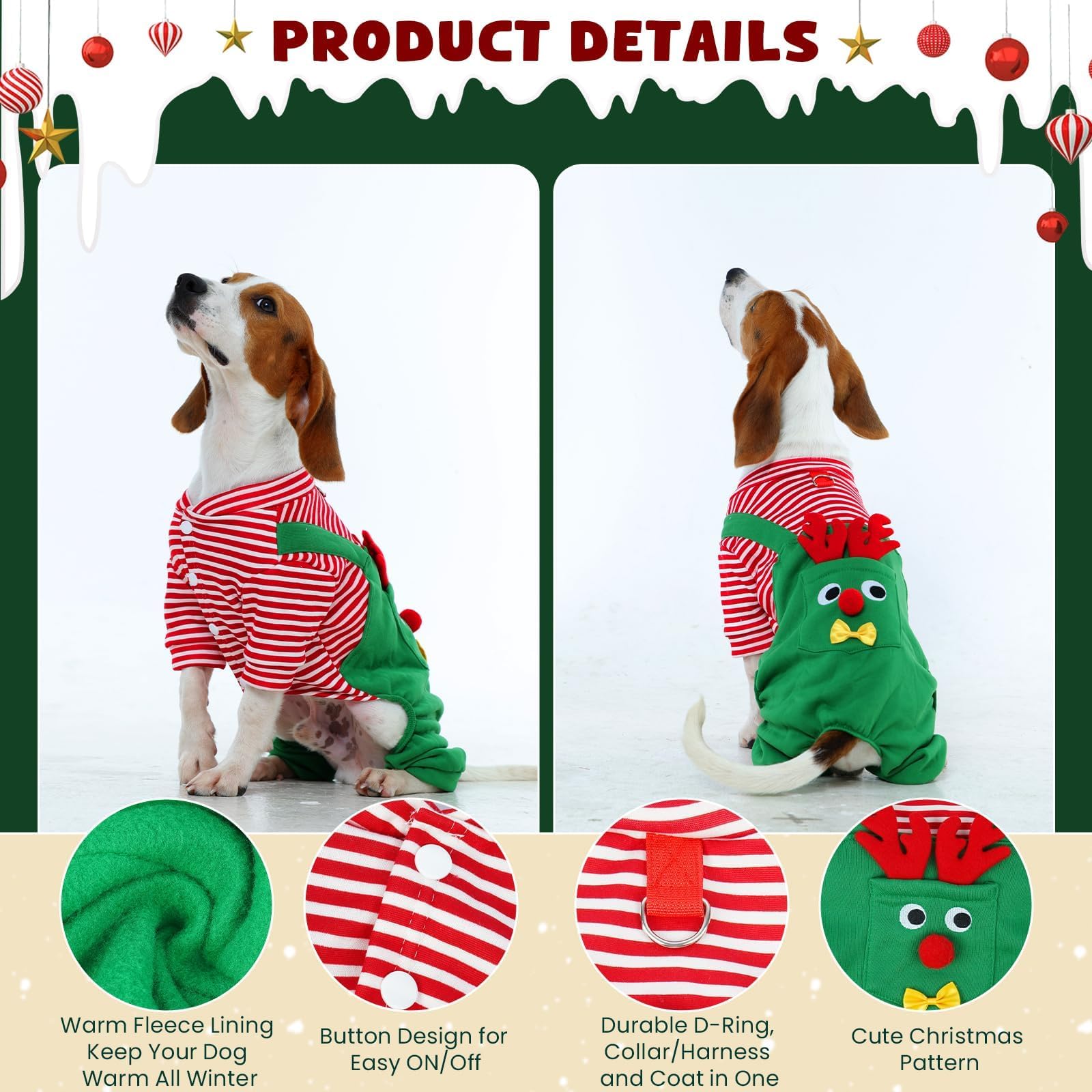Pezluxe 4-leg design dog costume for full-body warmth