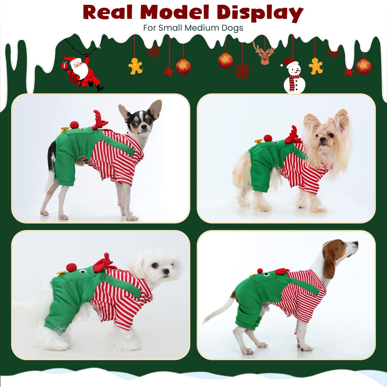 Pezluxe elk-print dog pajamas for cozy holiday comfort