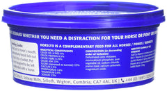PFIFF Horslyx Minis nutrition ingredients bottle highlights biotin zinc methionine for hoof care