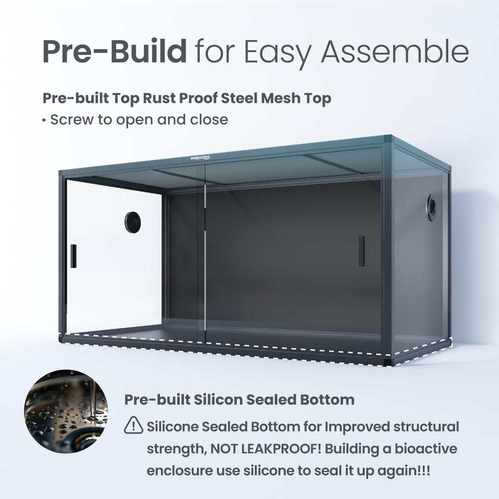 Phailozoo front-opening design provides easy feeding and cleaning access.