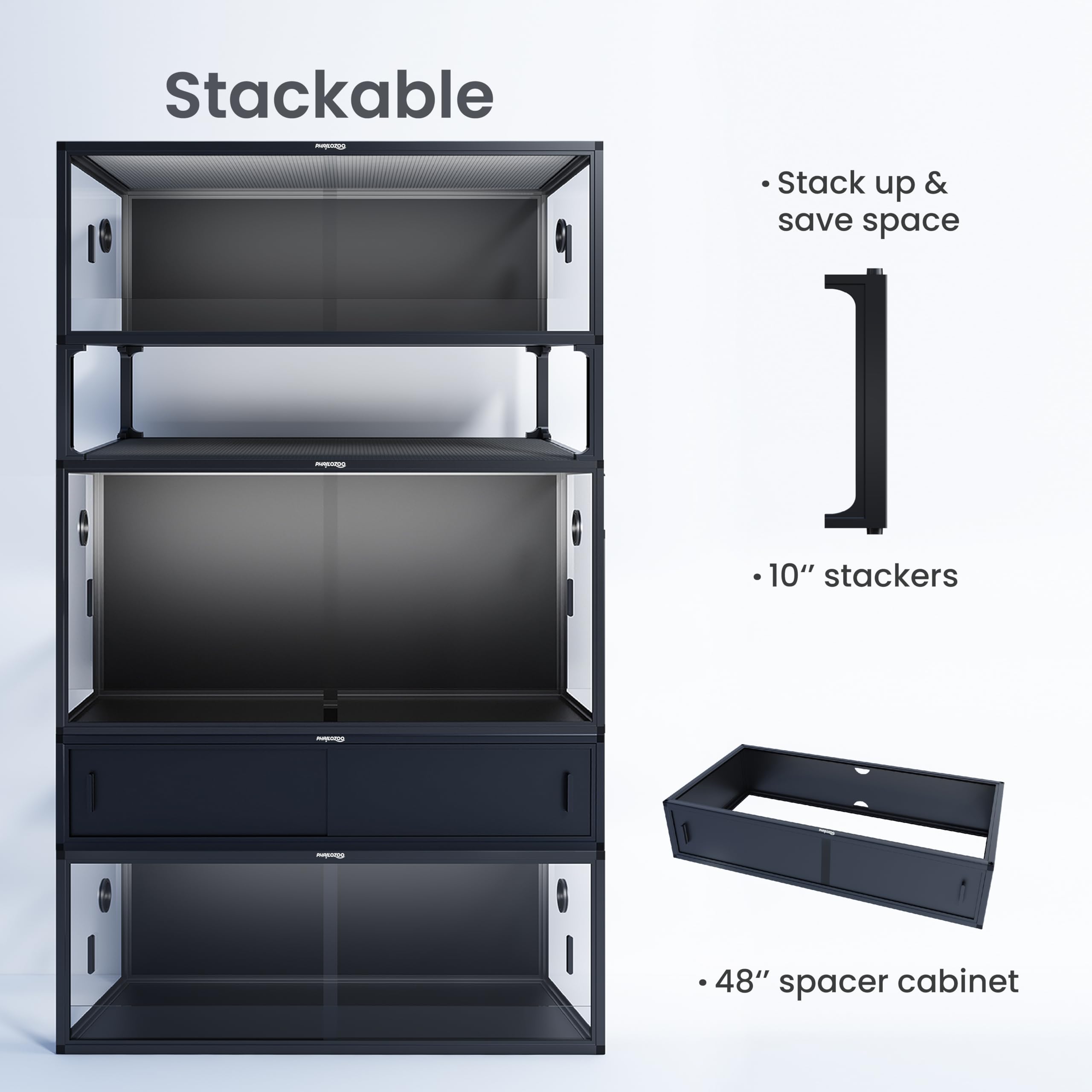 Phailozoo 85-gallon easy-clean handles simplify maintenance
