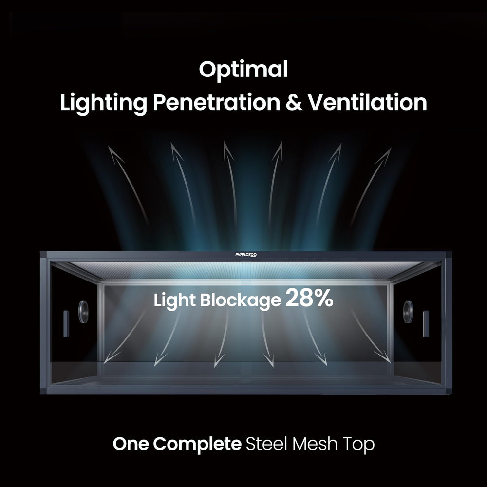 Phailozoo 85-gallon tempered-glass-doors with secure access