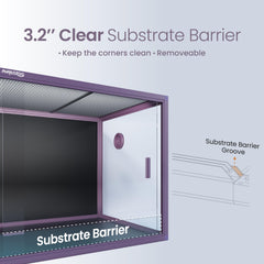 Phailozoo bearded dragon tank front opening access enables simple cleaning and routine care.