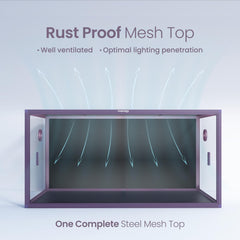 Phailozoo bearded dragon tank sliding door top screen ventilation promotes airflow and lighting for healthy setup.