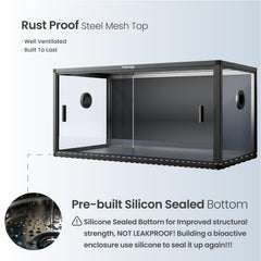 Phailozoo tank front opening with sturdy door handles for easy maintenance