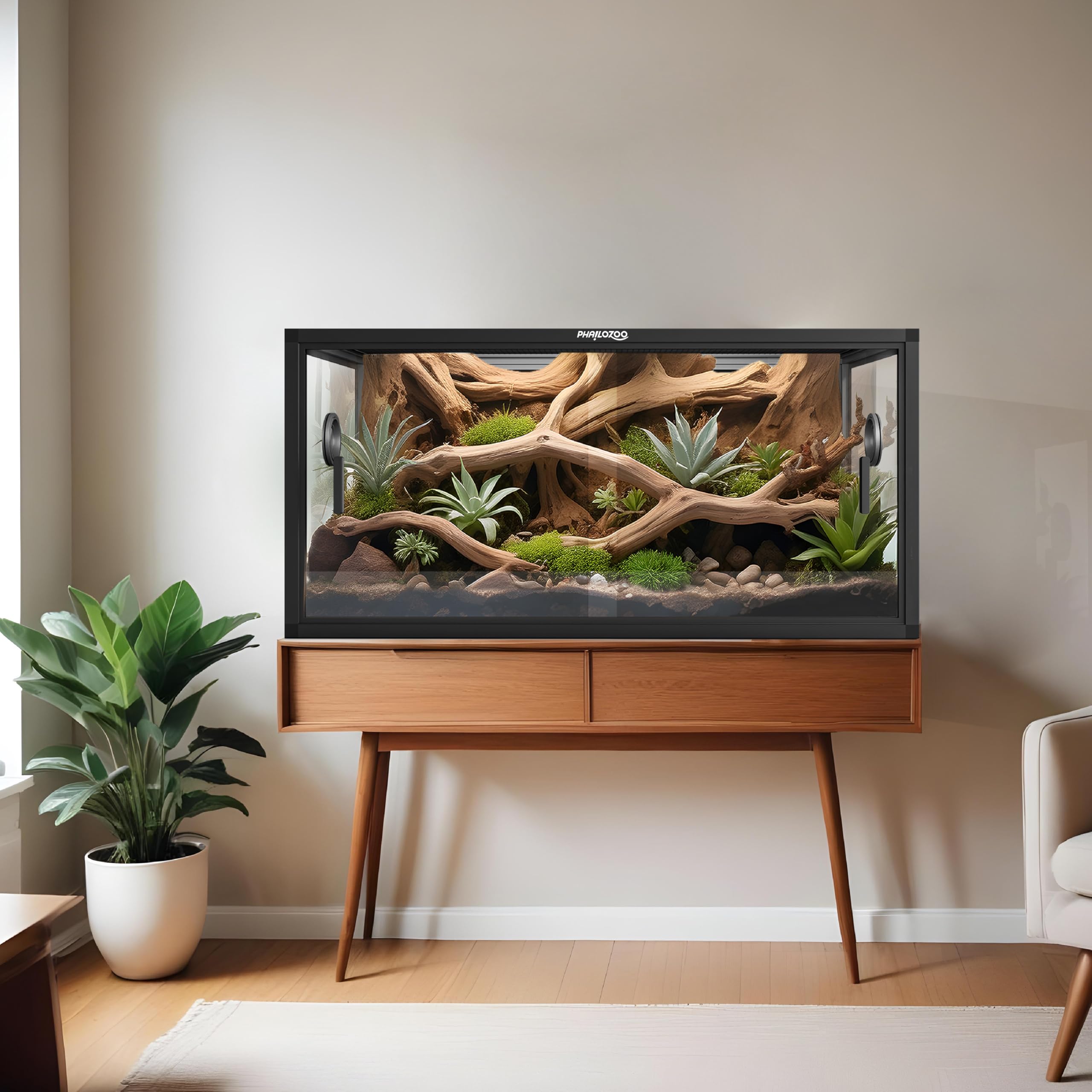 Phailozoo tank stackable design for expanding a home reptile sanctuary