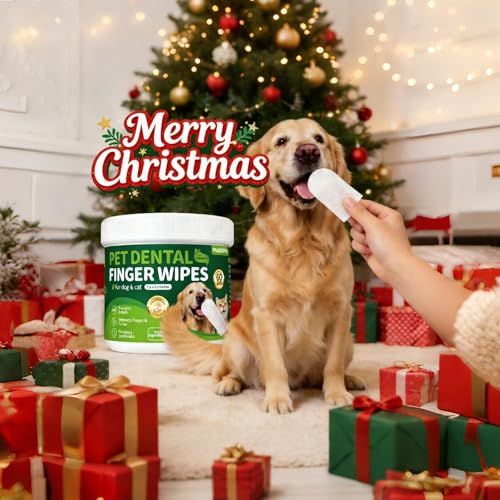 PHASORRA dog dental wipes easy-to-use finger wipes for busy households