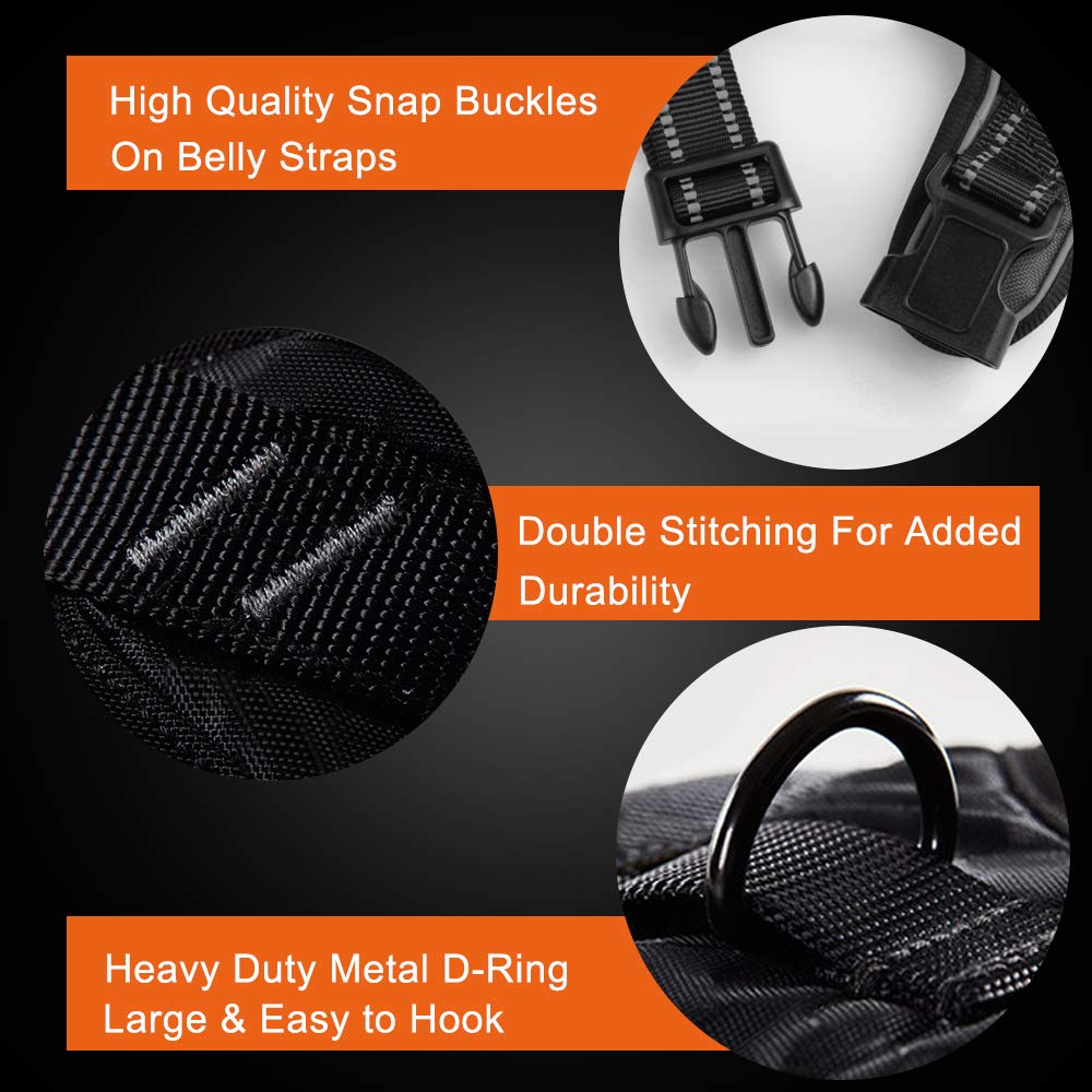 PHOEPET No Pull Harness adjustable straps ensure a secure, customizable fit.