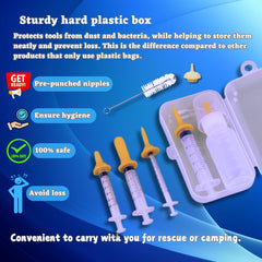 PHONGLEO feeding syringe with nipple enabling precise medicine or liquid feeding