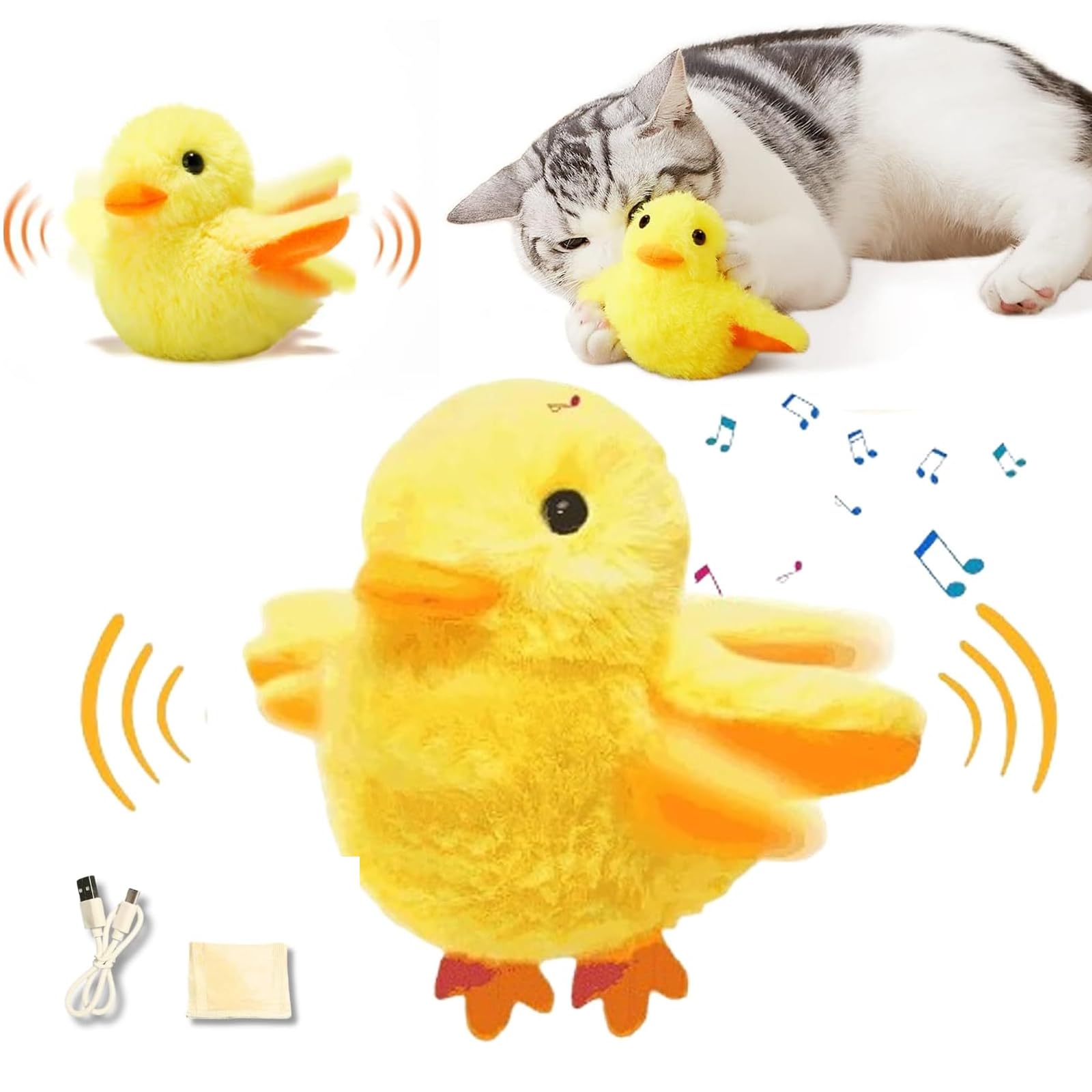 PHONORY flapping duck front view encourages exploration and interactive play for cats.