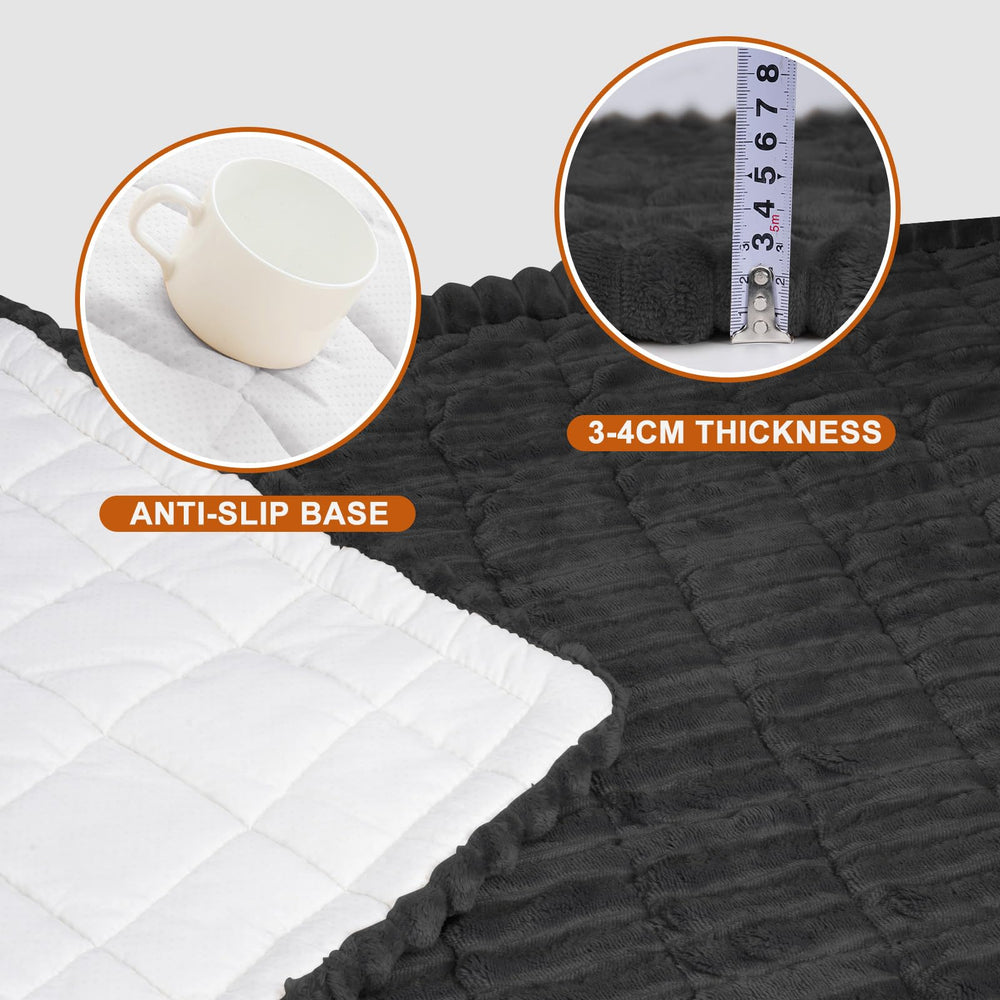 PHOPHO couch cover with non-slip silicone bottom keeps the cover securely in place.
