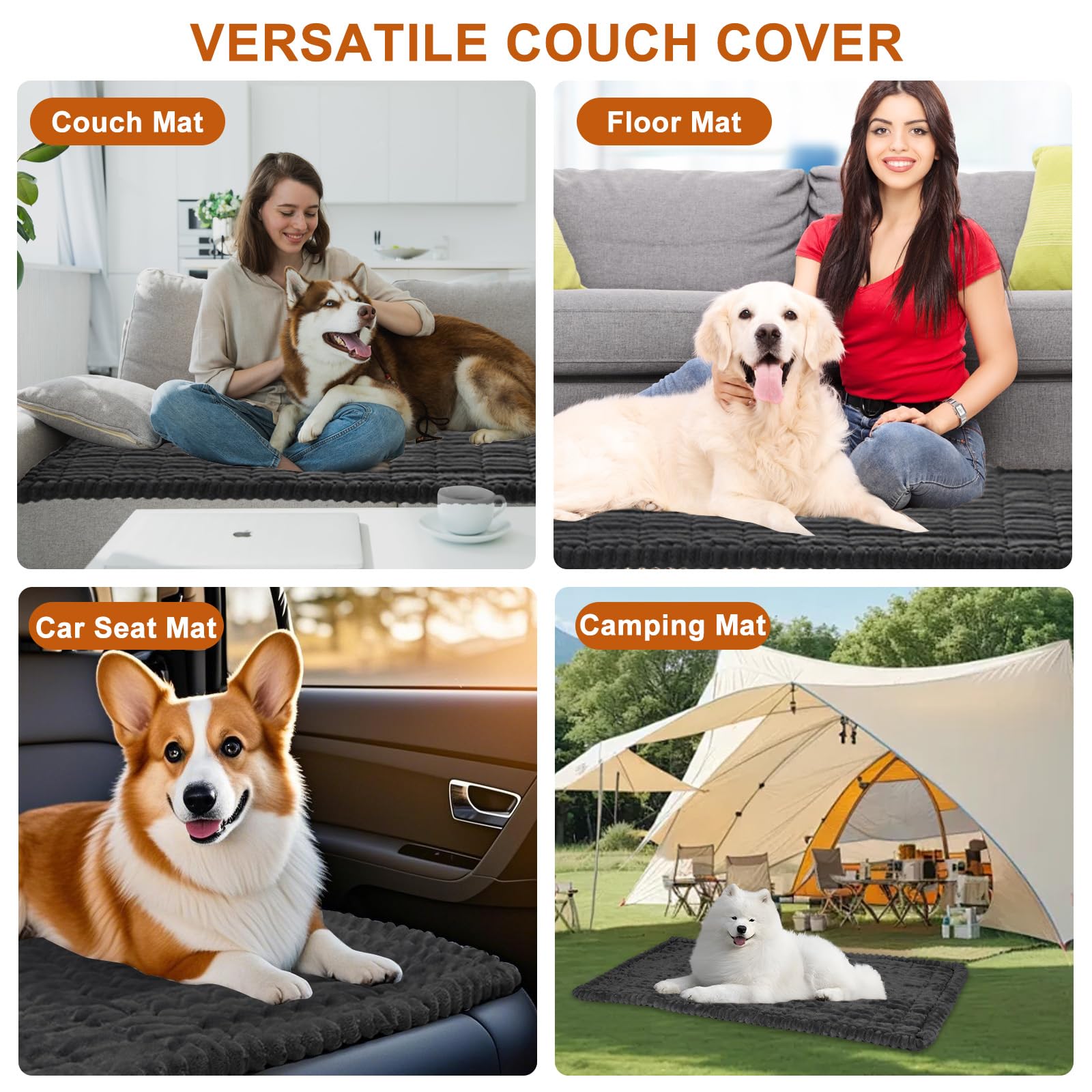 PHOPHO couch cover features plush interior for cozy naps and soft paw-friendly touch.