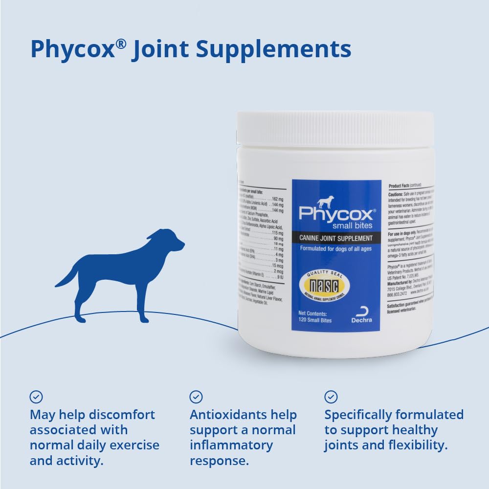 PhyCox chew image emphasizes omega-3 rich formula for joint comfort