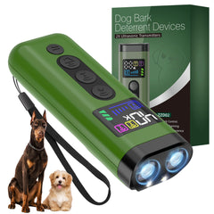 Phzibor dog bark deterrent green front view shows portable training aid for quiet neighborhoods