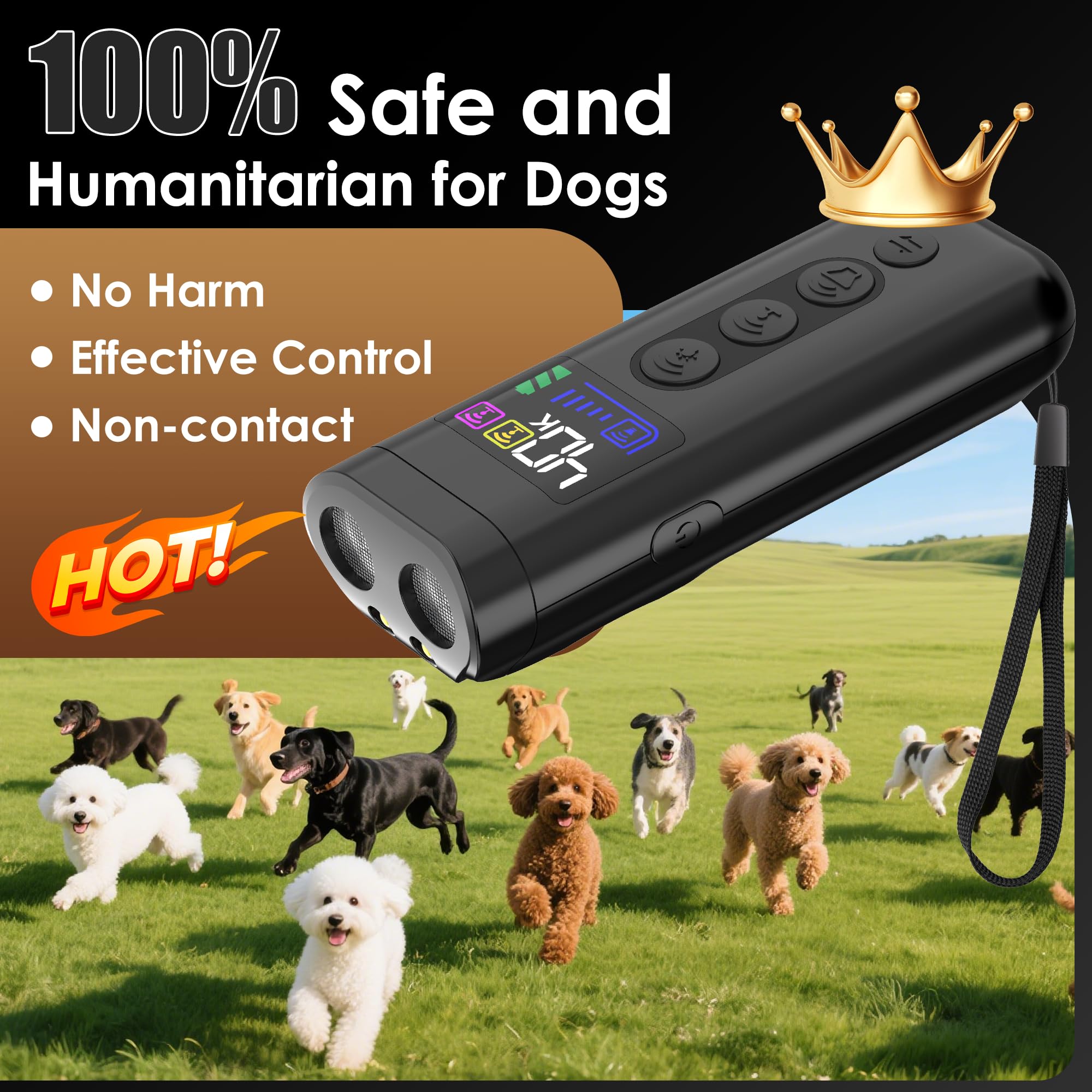 Phzibor safety power-off prevents overexposure and protects canine hearing.