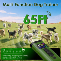 Phzibor ultrasonic trainer display shows 65 ft range for practical outdoor training