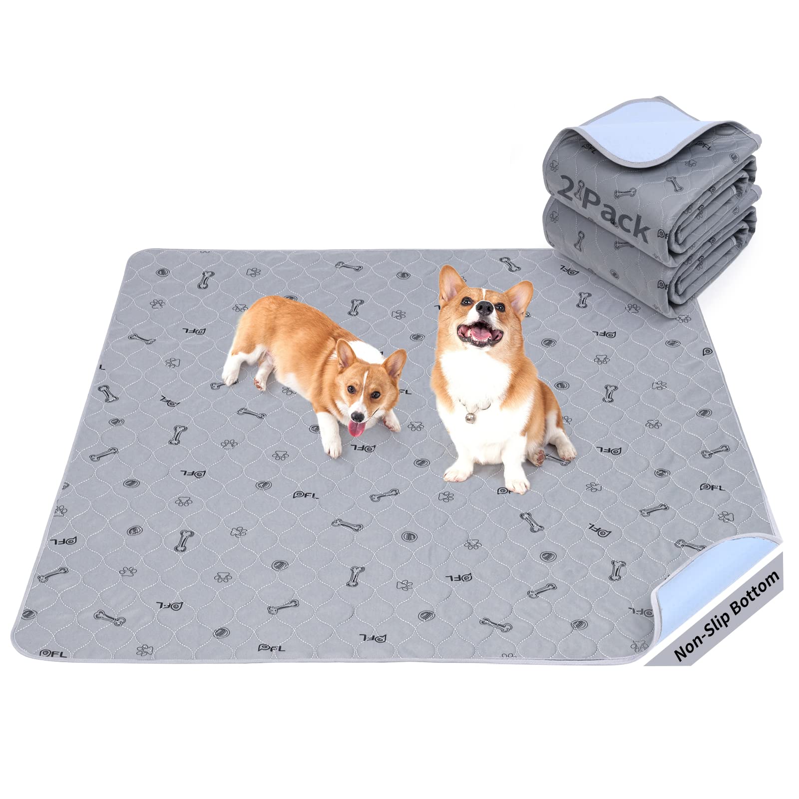 PICK FOR LIFE 2Pack puppy pads on floor showing quick absorbent layer in action.