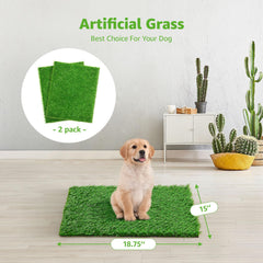 PICK FOR LIFE artificial dog grass pad side view shows realistic dense turf.