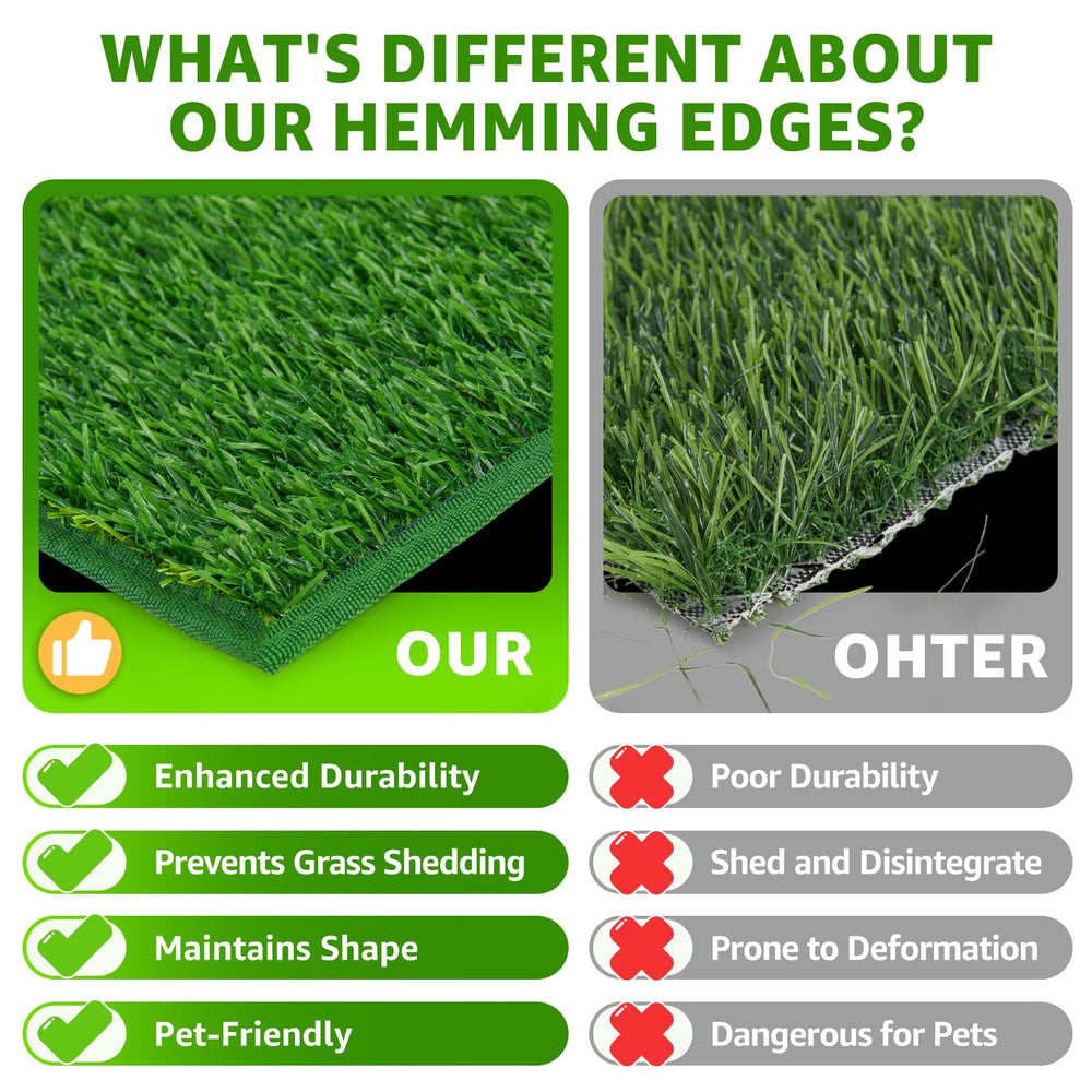 PICK FOR LIFE artificial grass patch hemmed edge 2-pack for durable potty surface