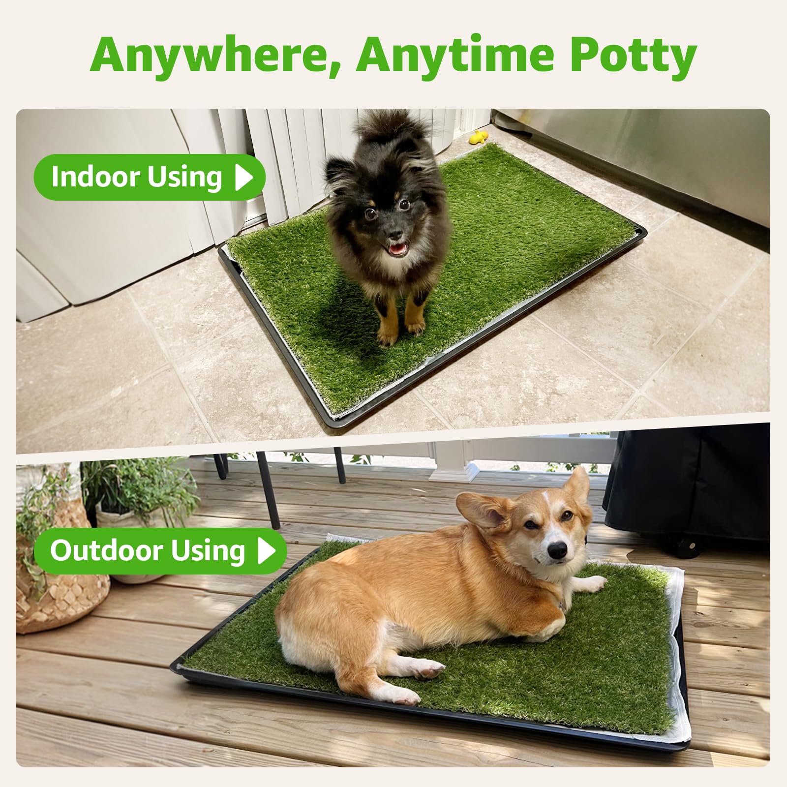 PICK FOR LIFE dog grass large potty patch easy-clean design for quick hose or soap water rinse.