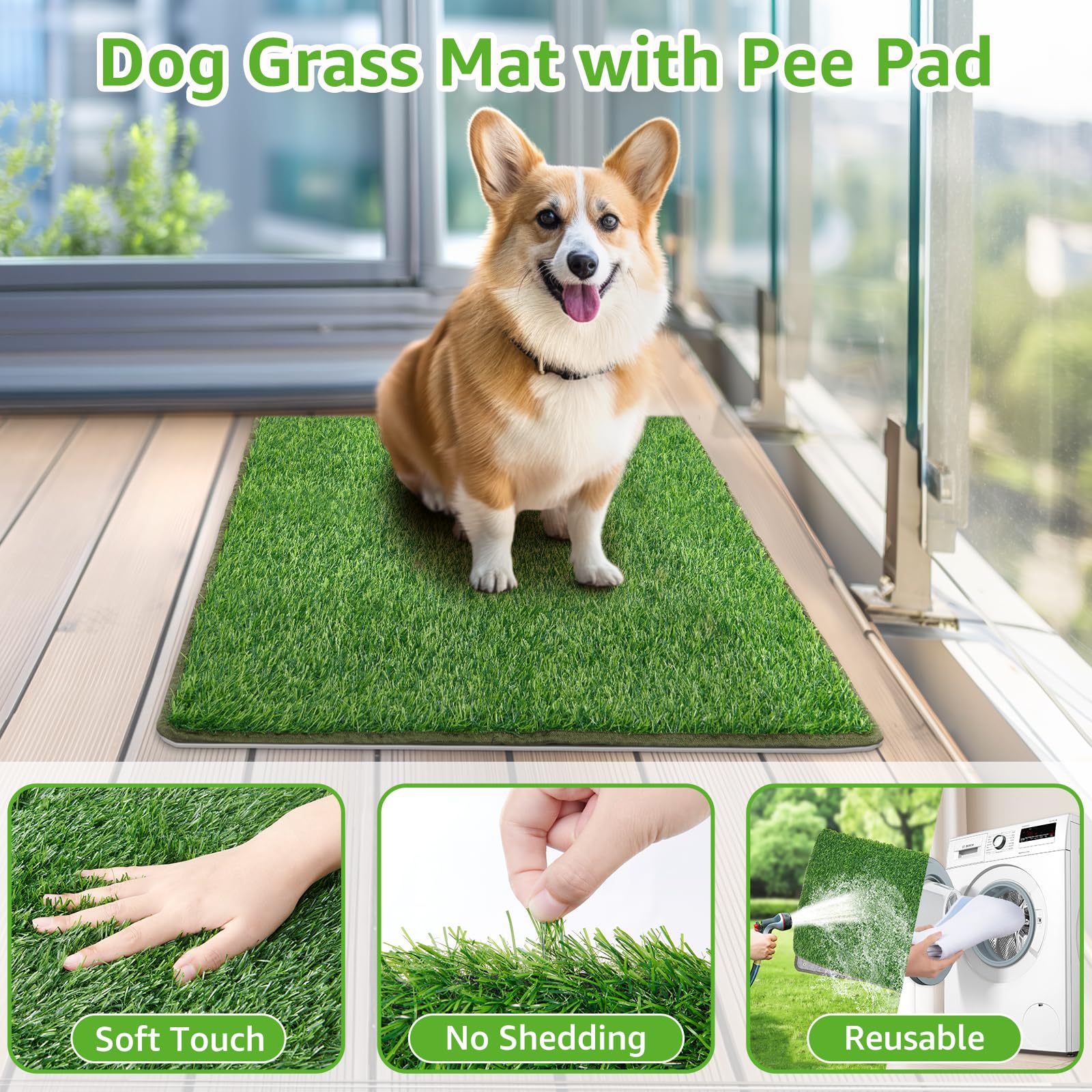 PICK FOR LIFE dog grass mat features a buckle-design to stay securely in place.