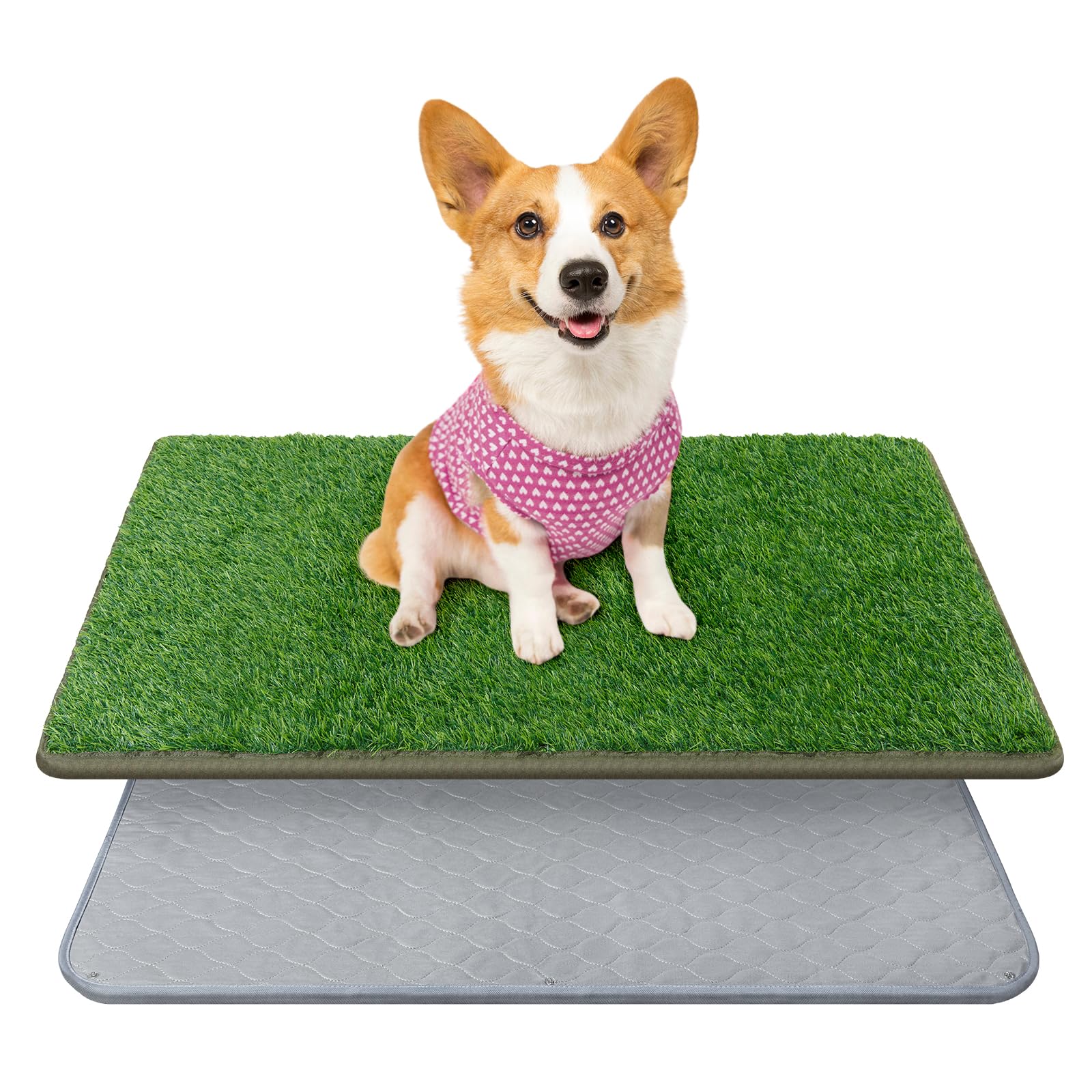 PICK FOR LIFE dog grass mat shows dense grass for quick drainage and mess-free potty setup.