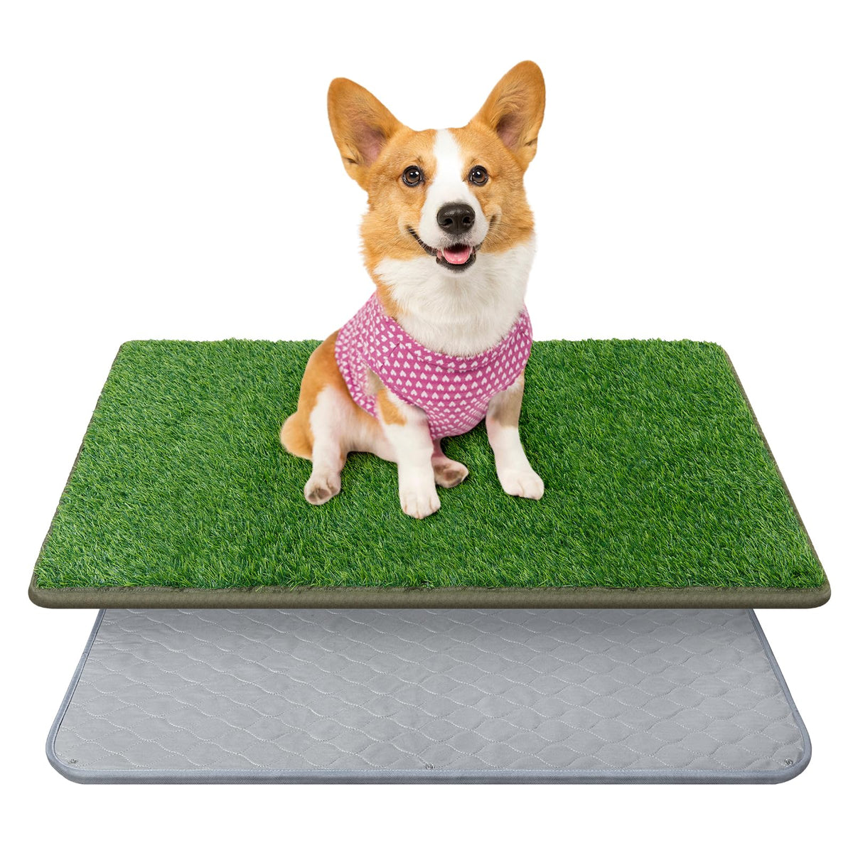 PICK FOR LIFE dog grass mat shows dense grass for quick drainage and mess-free potty setup.