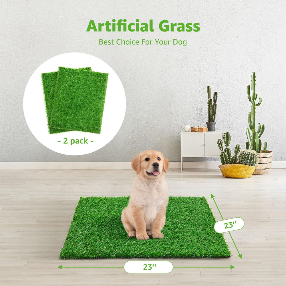 PICK FOR LIFE grass pad close-up shows realistic texture for pets