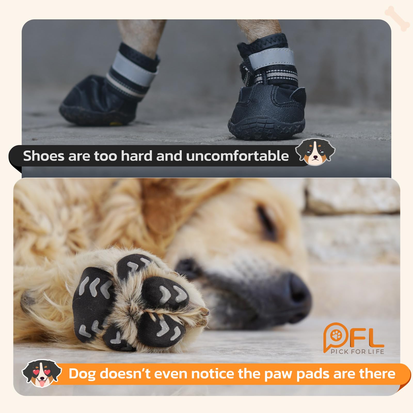 PICK FOR LIFE paw grips support secure traction during injury recovery