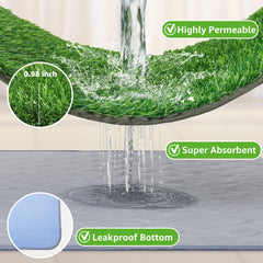 PICK FOR LIFE pee pad uses soft-touch turf that lasts in sun and rain.