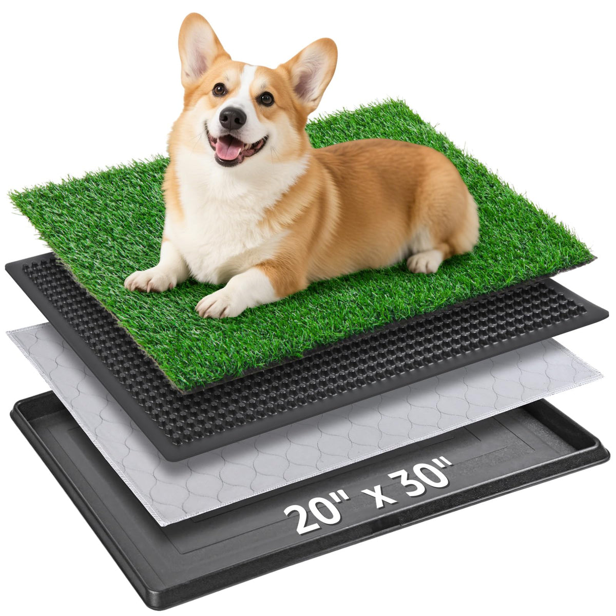 PICK FOR LIFE portable dog grass pad 20x30 shown as an easy indoor potty option for apartments