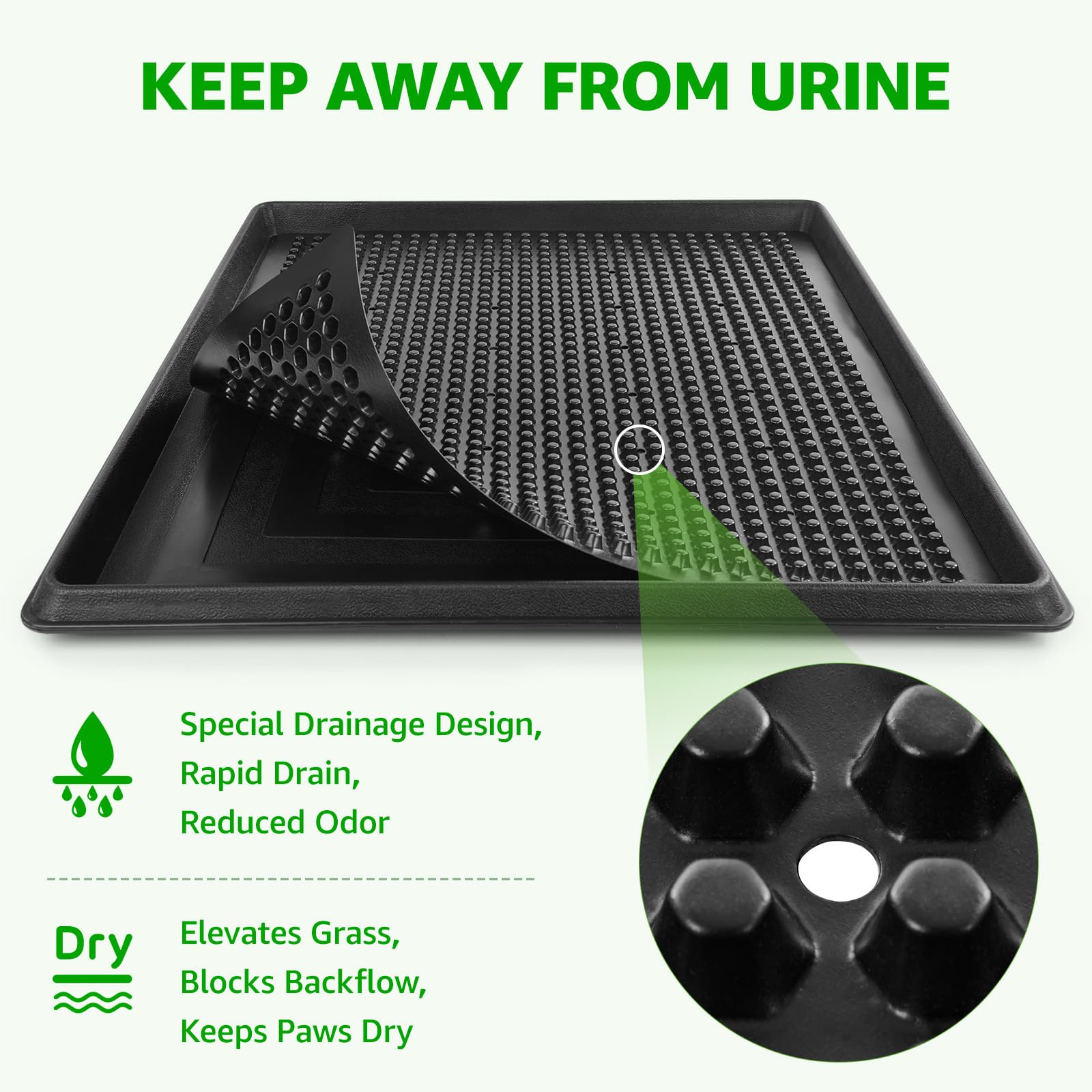 PICK FOR LIFE sturdy drainage grate prevents pooling under grass