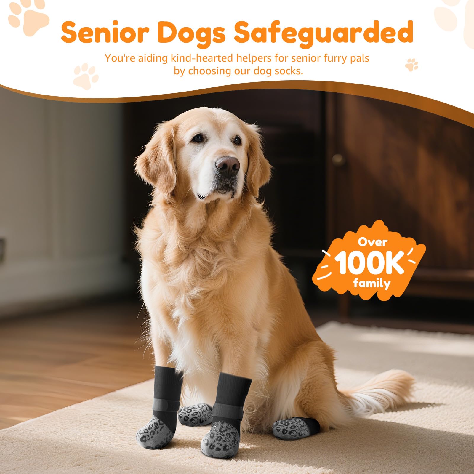 PICK FOR LIFE two-pack grey dog socks ready for everyday use