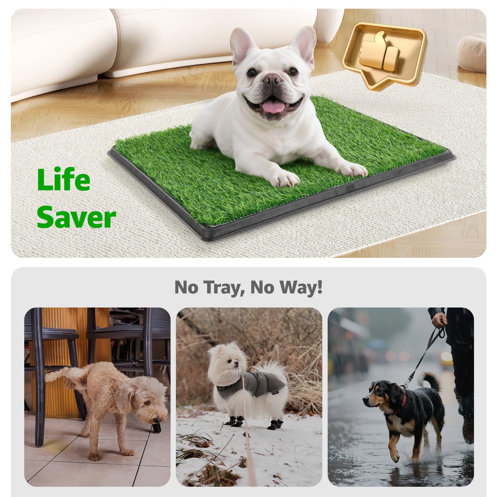 PICK FOR LIFE washable pee pad system overhead view highlighting reusable design