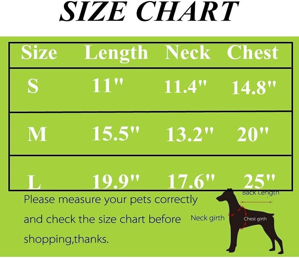 PICKUPIK Green Dog Hoodie size chart guidance helps find the right fit.