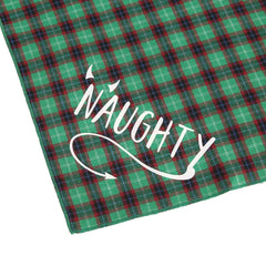PICKUPIK Naughty Nice Dog Bandana 3 displays red and green hues perfect for Christmas photo sessions.