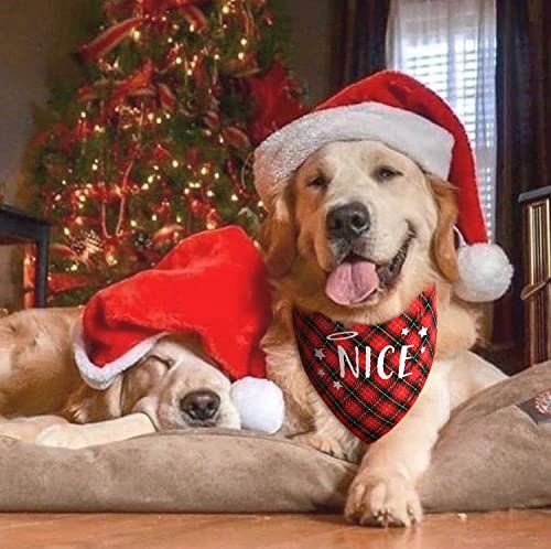 PICKUPIK Naughty Nice Dog Bandana 4 measures 24 inches for large-friendly fit across breeds.