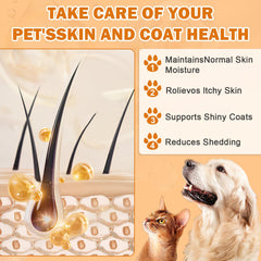 PICPOW salmon oil pump dispense shows easy dosing for daily pet nutrition