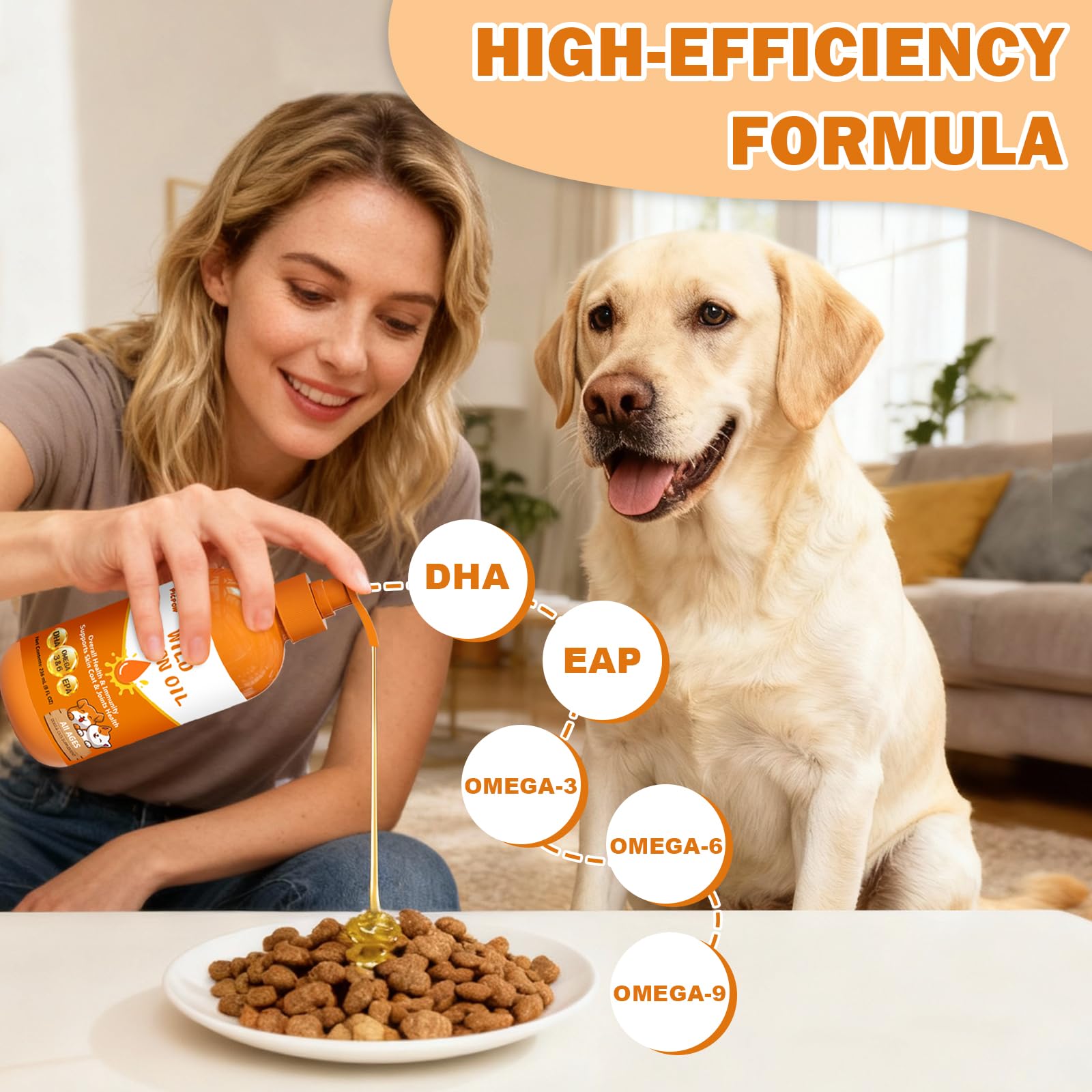 PICPOW skin-and-coat support for dogs and cats with glossy coats