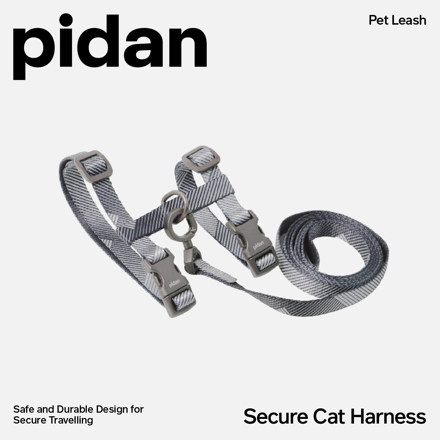 Pidan cat harness infinity ring escape-proof feature demonstration emphasizes secure exploration.