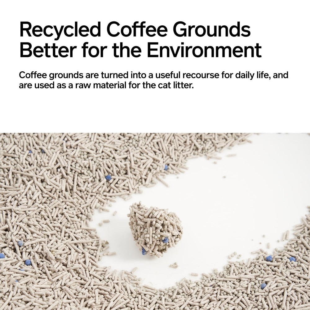 Pidan eco-friendly ingredients layout emphasizes pea dregs and recycled coffee grounds.