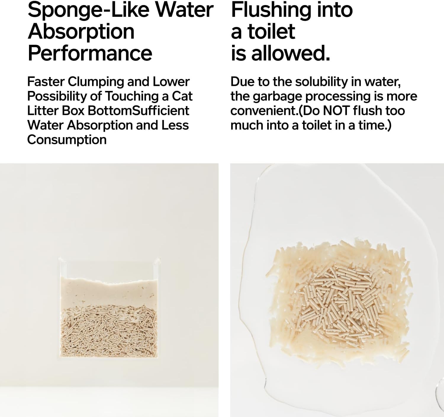 pidan tofu cat litter ultra-absorbent particles in action provide strong absorption